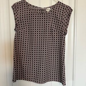 Women's Blue and Pink Patterned Top